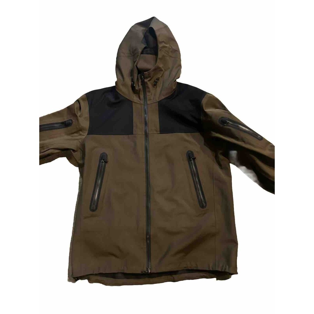 Rag & Bone Men's Sector C-change  Hooded Shell Waterproof Jacket Olive Green M